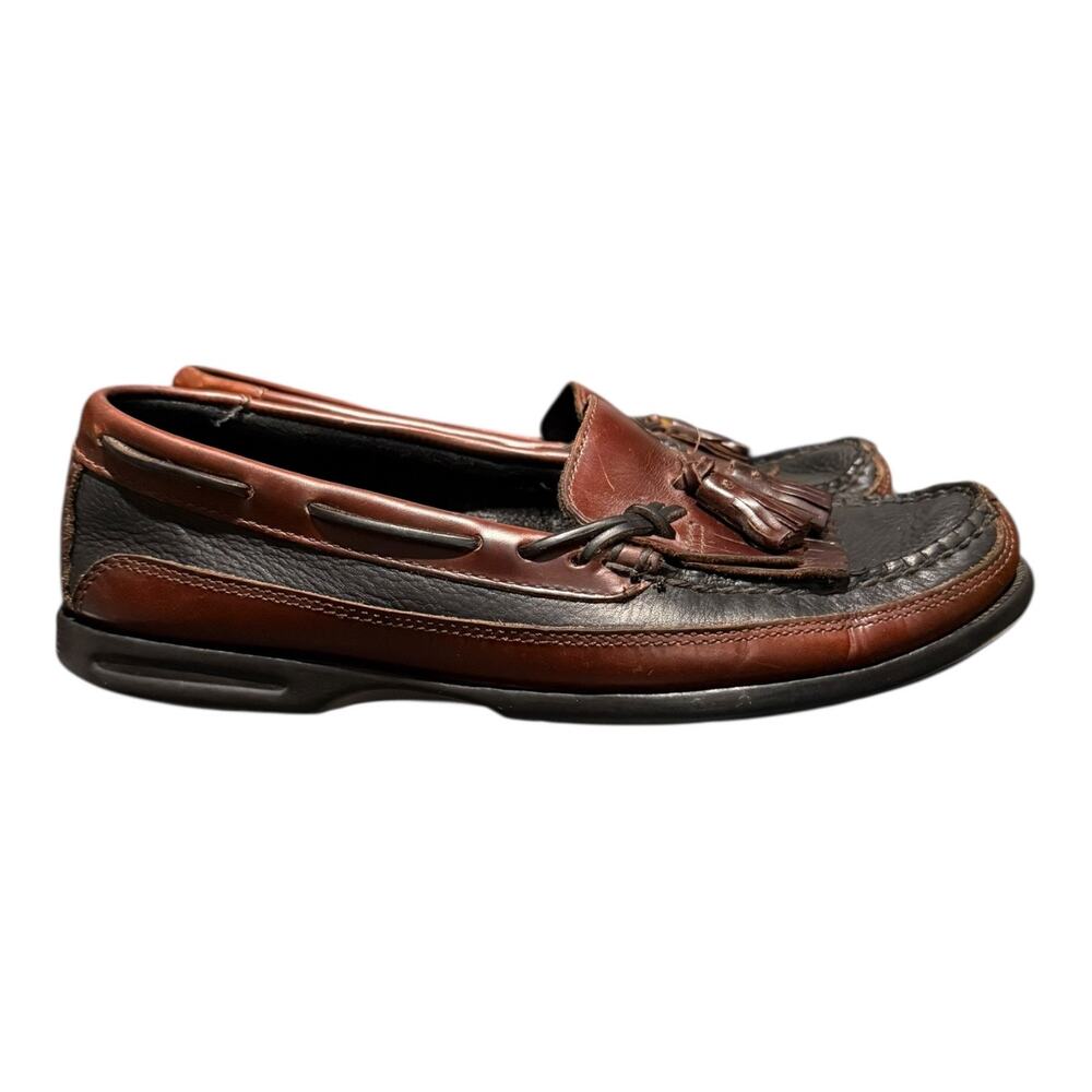 Sperry Top Sider Men's Size 9 M Black Brown Leather Comfort  Kiltie Loafers - Picture 2 of 9
